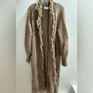 Cozy Tan Fringed Women's Sweater by two cumberland